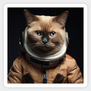 Astronaut Cat in Space - Burmese Sticker